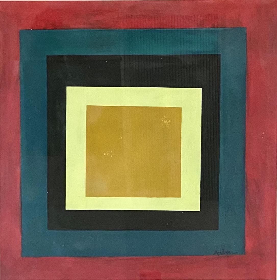 JOSEF ALBERS ABSTRACT OIL ON PAPER (1 of 3)