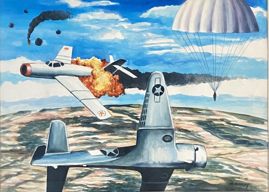 MALCOLM MORLEY WATERCOLOR PAINTING: MEASURMENTS:26"HX35"W FRAMED, MINT CONDITION/"in the style of" Malcolm A. Morley was a British-American artist and painter. He was known as an artist who pioneered in varying styles, working as a phot