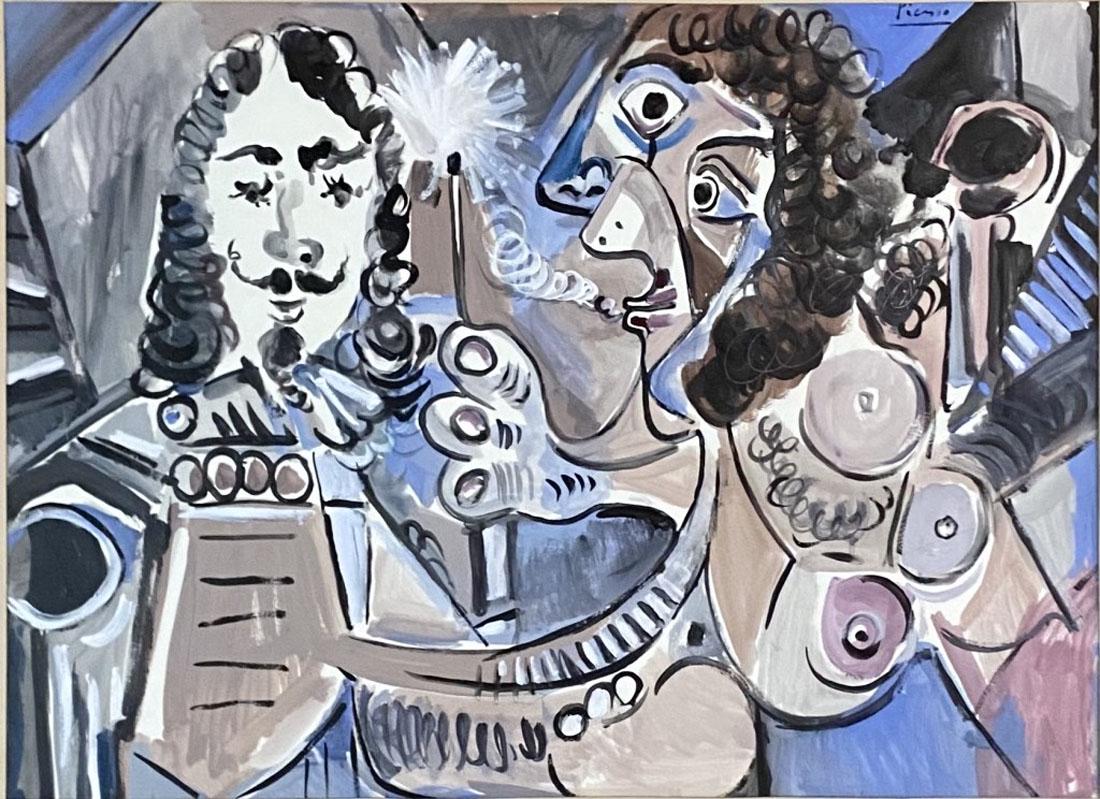 PABLO PICASSO (SPAIN) MIXED MEDIA PAINTING (1 of 3)