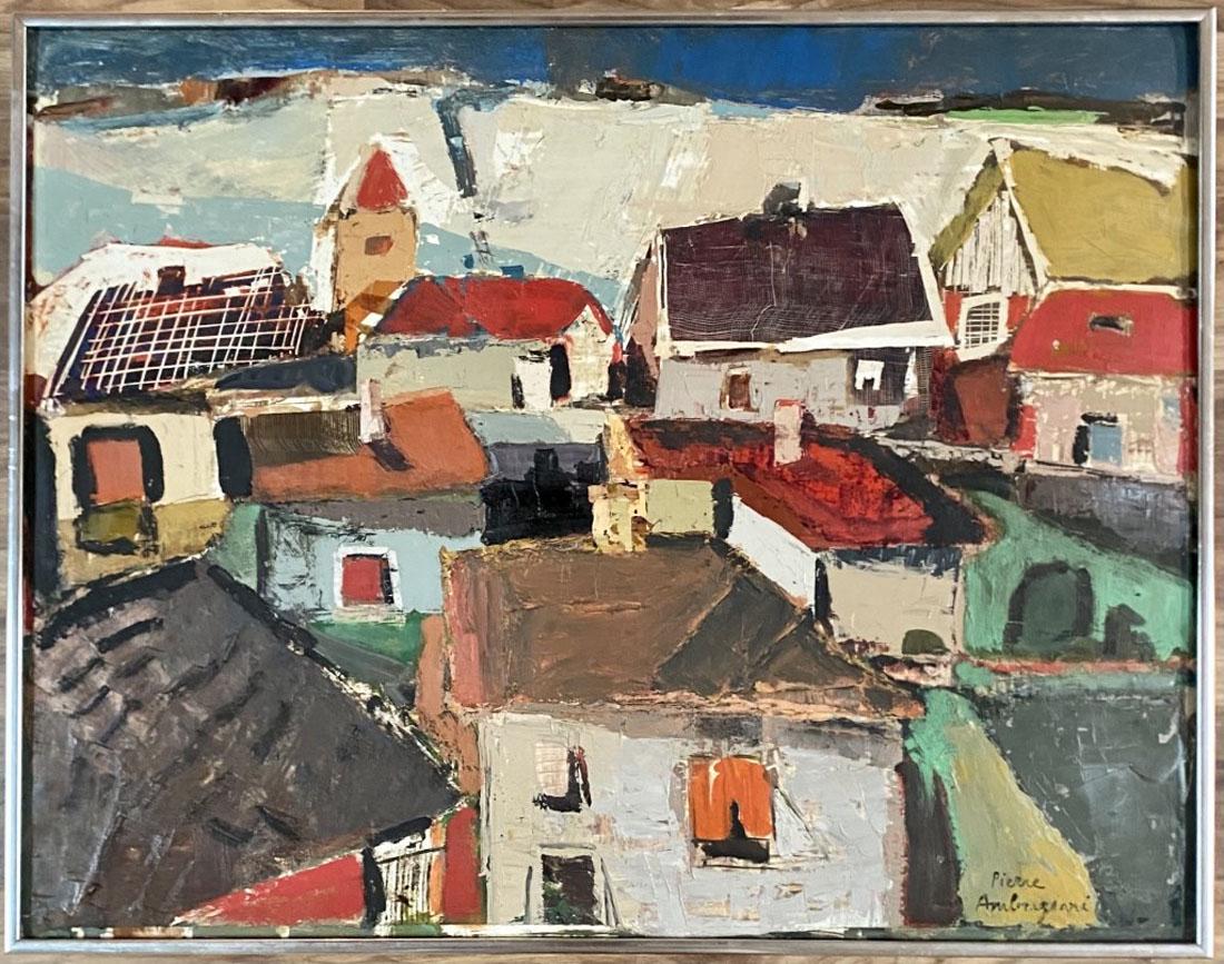 PIERRE AMBROGIANI (1907-1985) ACRYLIC ON BOARD (1 of 2)