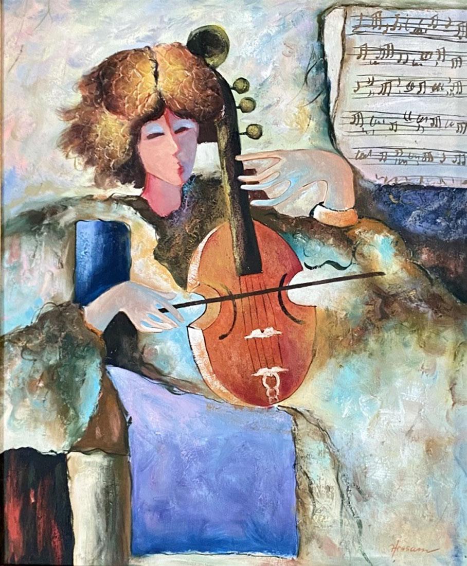 HESSAM ABRISHAMI (B.1951) FIGURATIVE GICLEE': MEASURMENTS:27"WX32"H FRAMED, MINT CONDITION/"in the style of"Hessam Abrishami is an Iranian-born American artist, he works in multiple media including painting and sculpture. He currently lives in Fo