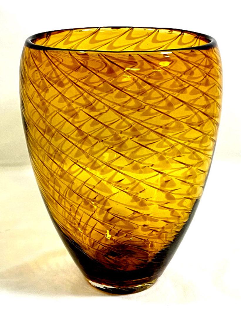 FANTASTIC MURANO PULLED LINES ABSTRACT VASE (1 of 1)