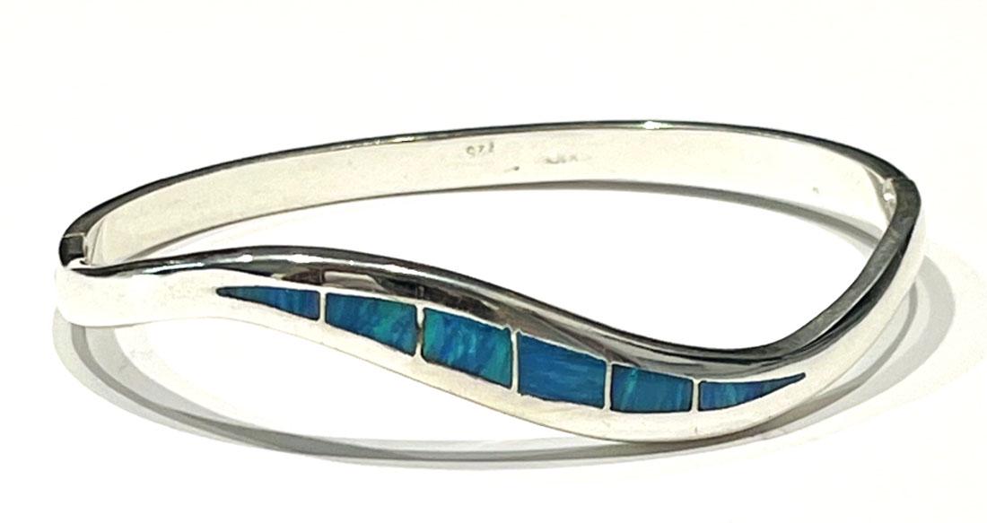 BRILLIANT FIRE OPAL MEXICAN STERLING BRACELET (1 of 1)