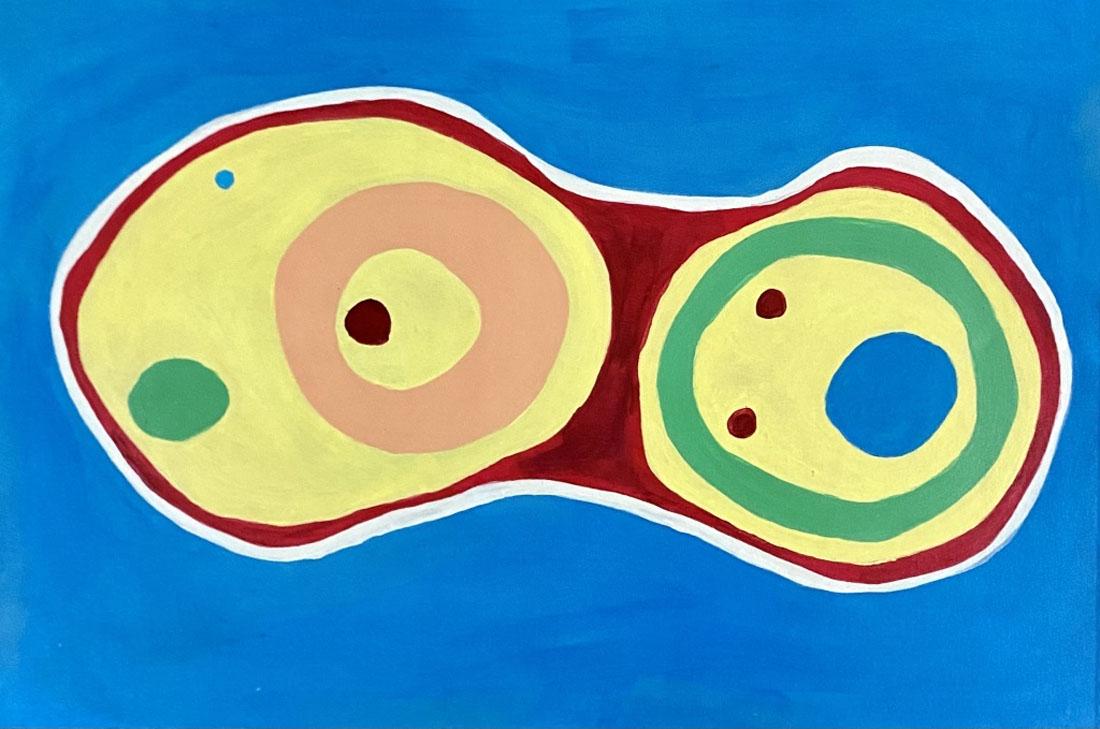 JULES OLITSKI (1922-2007) OIL ON CANVAS: MEASUREMENTS:29"HX41"W FRAMED, MINT CONDITION/"in the style of"Jevel Demikovski, known professionally as Jules Olitski, was an American painter, printmaker, and sculptor. Olitski had his first one-per