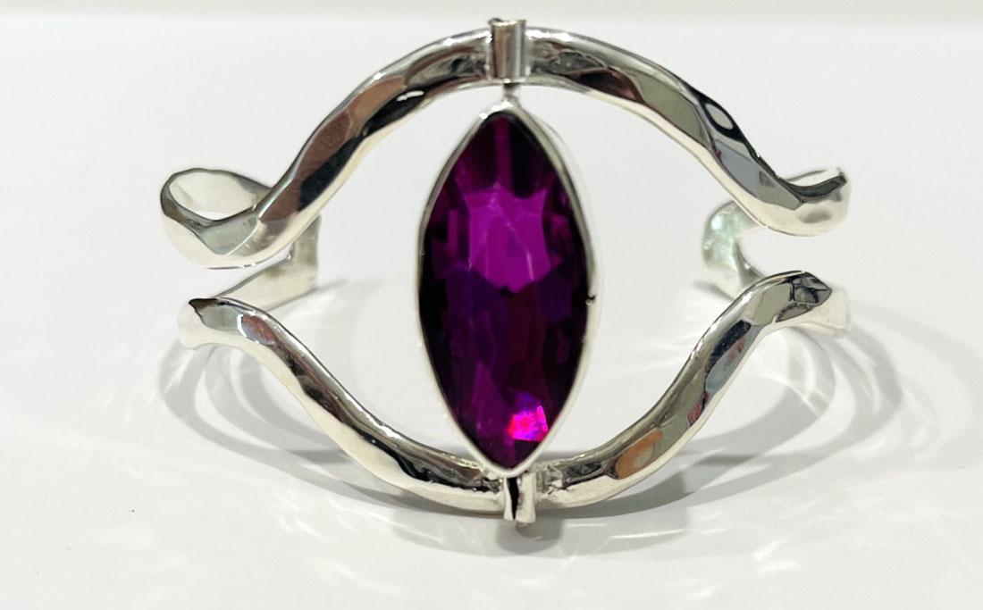 UNIQUE MEXICAN STERLING ROTATING GEM BRACELET (1 of 2)