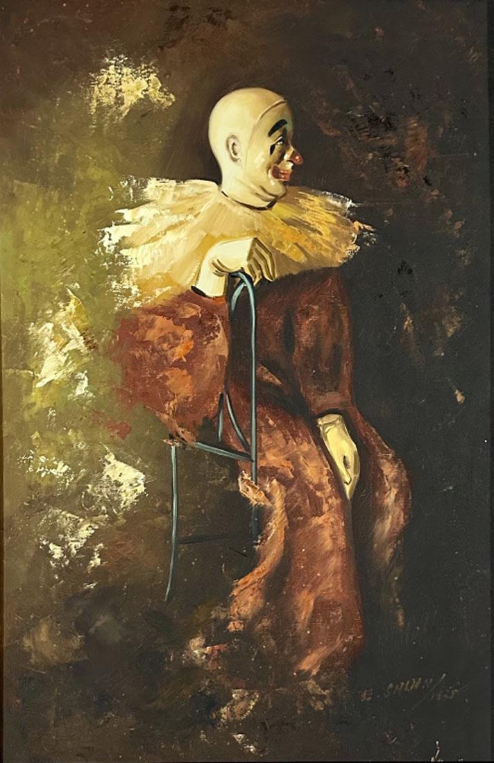 EVERETT SHINN (1876-1953) FIGURATIVE OIL ON CANVAS: MEASUREMENTS:26"WX41"H FRAMED, MINT CONDITION/"in the style of"Everett Shinn was an American painter and member of the urban realist Ashcan School. Shinn started as a newspaper illustrator in Philadel