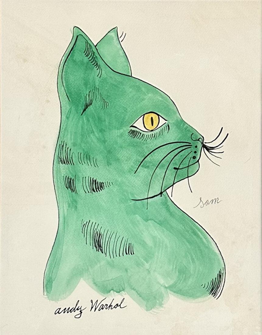 ANDY WARHOL (1928-1987) CAT DRAWING (1 of 3)