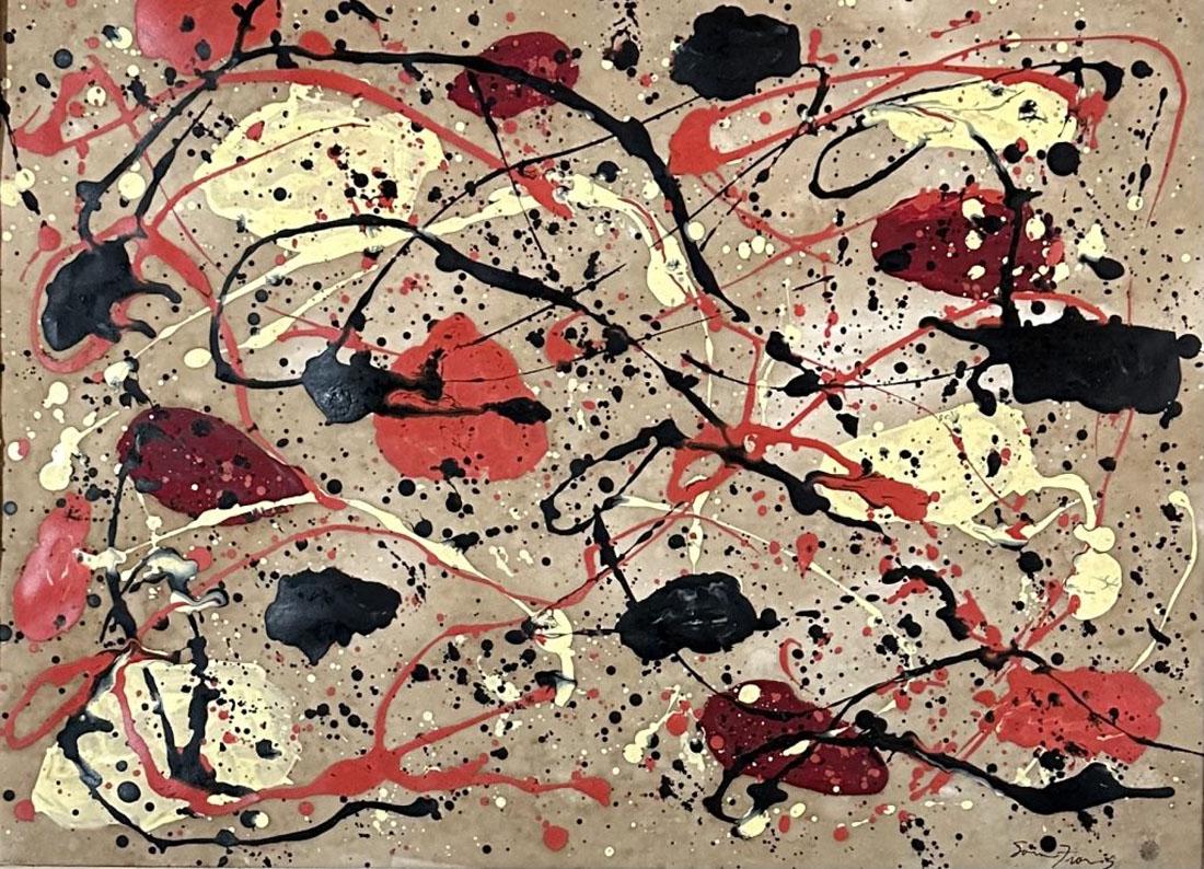 SAM FRANCIS OIL ON PAPER ABSTRACT (1923-1994) (1 of 3)