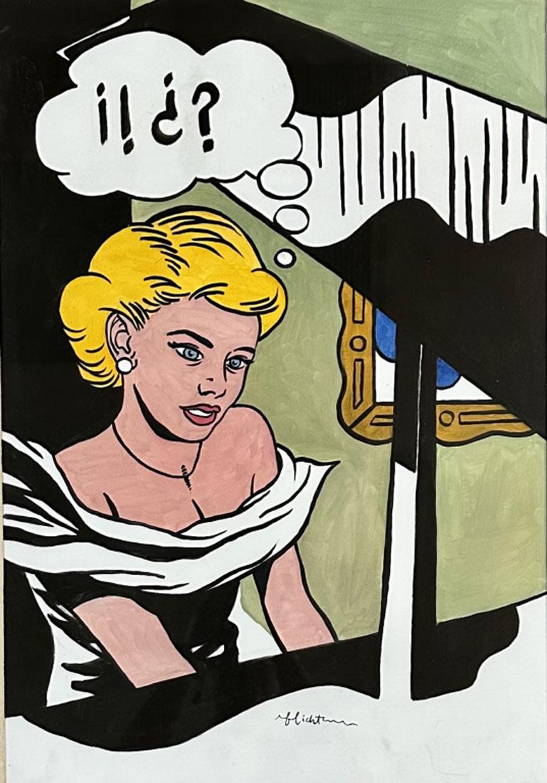 ROY LICHTENSTEIN POP ART OIL ON PAPER (1923-1997) (1 of 3)