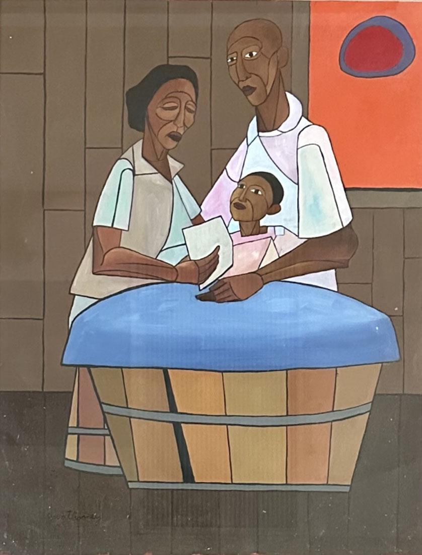 ROBERT GWATHMEY (1903-1988) OIL ON PAPER (1 of 3)