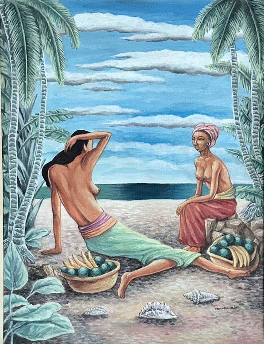 MIGUEL COVARRUBIAS OIL ON PAPER (1904-1957) (1 of 3)