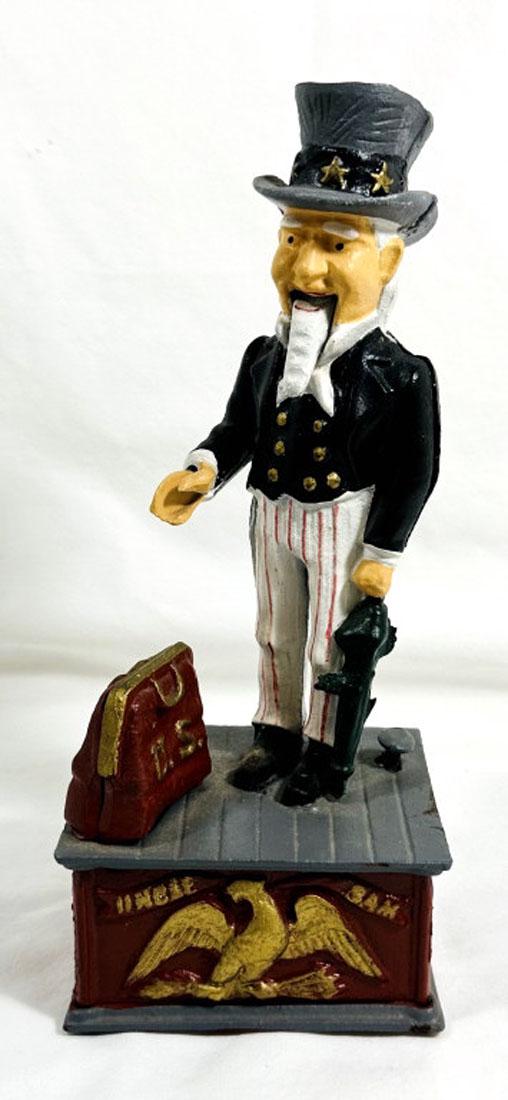 VINTAGE CAST IRON UNCLE SAM BANK (1 of 1)