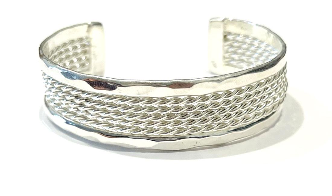 EXCELLENT BRAIDED STERLING SILVER CUFF BRACELET (1 of 1)