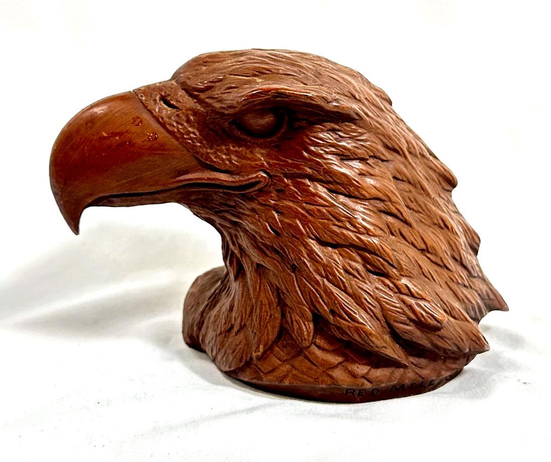 VINTAGE RED MILL MFG. EAGLE RESIN HEAD: 4"H MINT CONDITION
