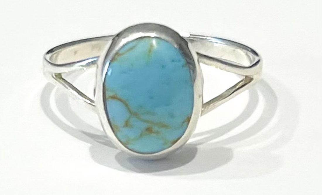 LOVELY COPPER TURQUOISE STERLING SILVER RING (1 of 1)