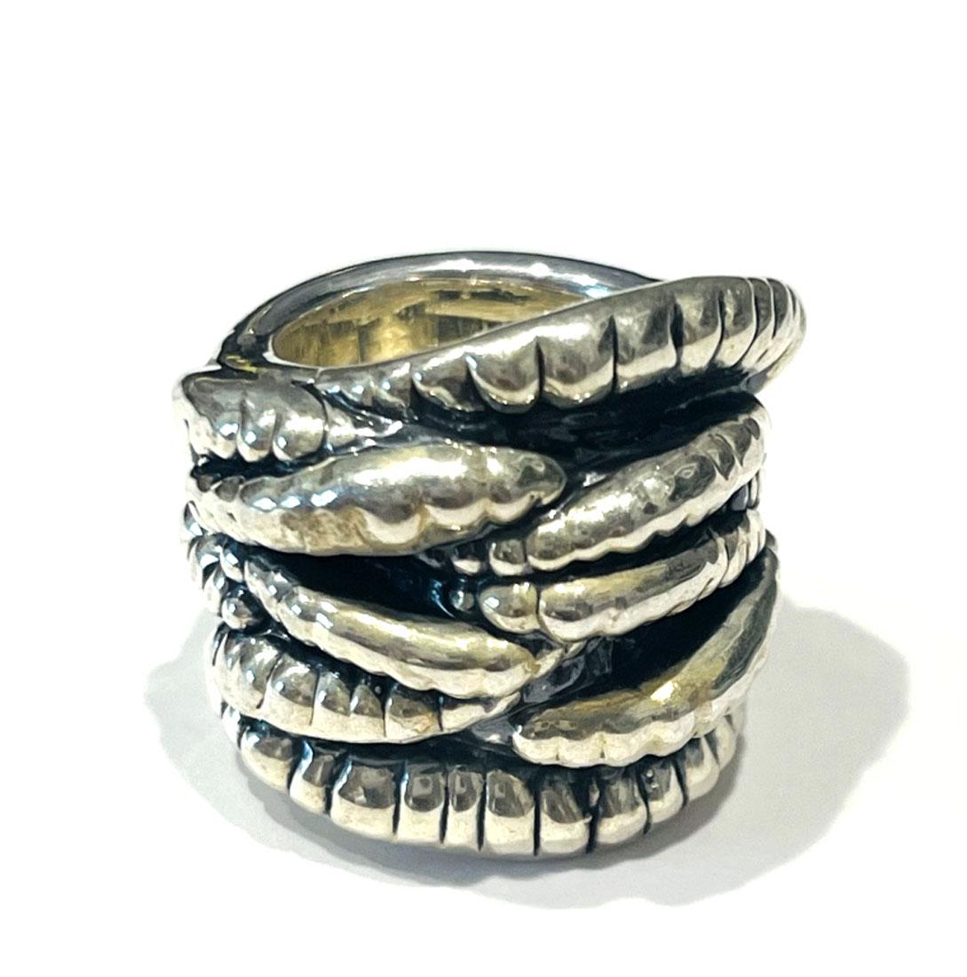 UNIQUE STERLING SILVER SNAKE WRAP RING: SIZE 7