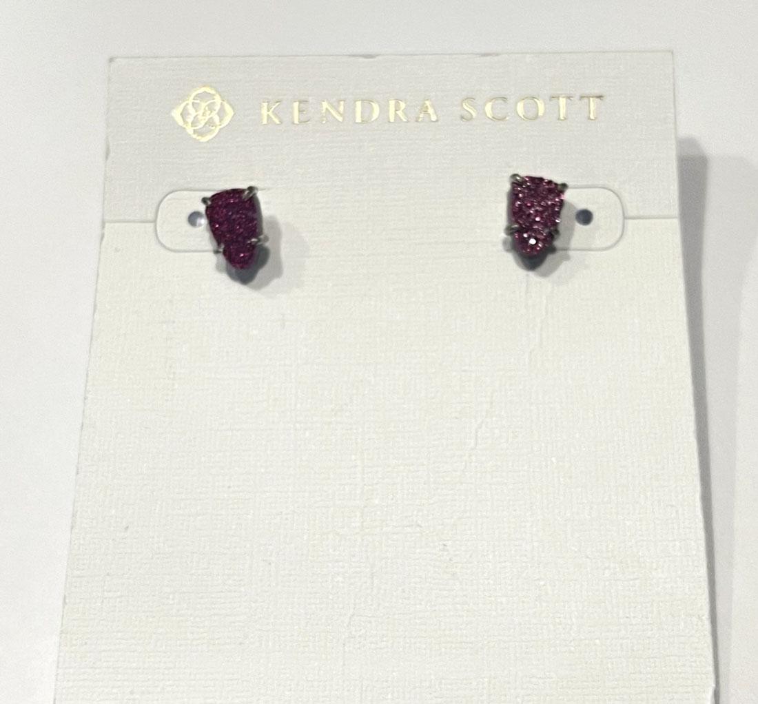 KENDRA SCOTT HARRIETT STUD EARRINGS IN PINK: NEW/POST BACK