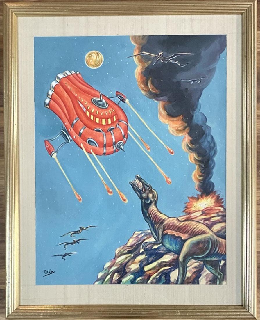 FRANK R. PAUL OIL ON PAPER ILLUSTRATION ART (1 of 3)