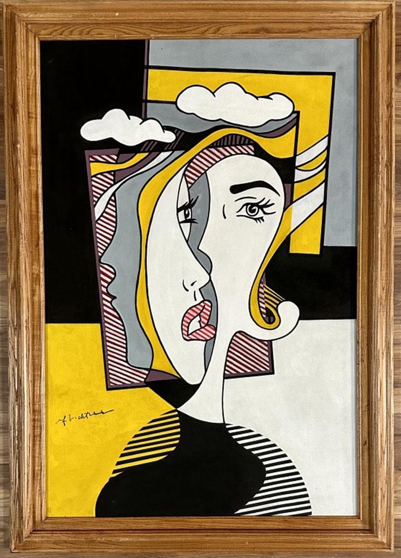 ROY LICHTENSTEIN (1923-1997) ABSTRACT OIL CANVAS (1 of 4)