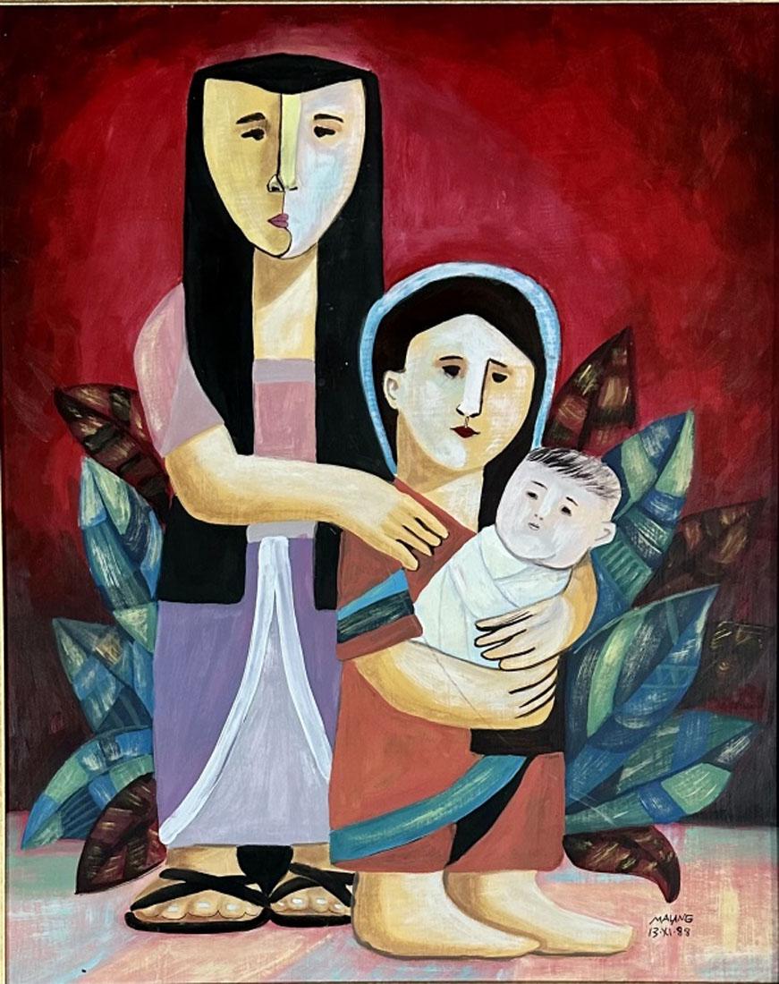 MAURO MALANG SANTOS(1928-2017) OIL ON BOARD (1 of 4)