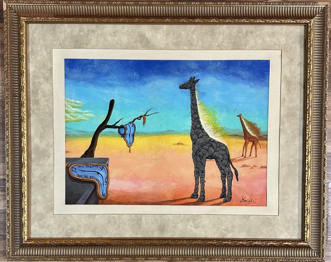SALVADOR DALI OIL ON PAPER SURREALIST (1 of 3)