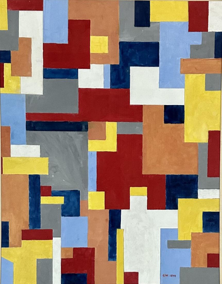 CHARMION VON WEIGAND ABSTRACT SQUARES OIL (1 of 3)