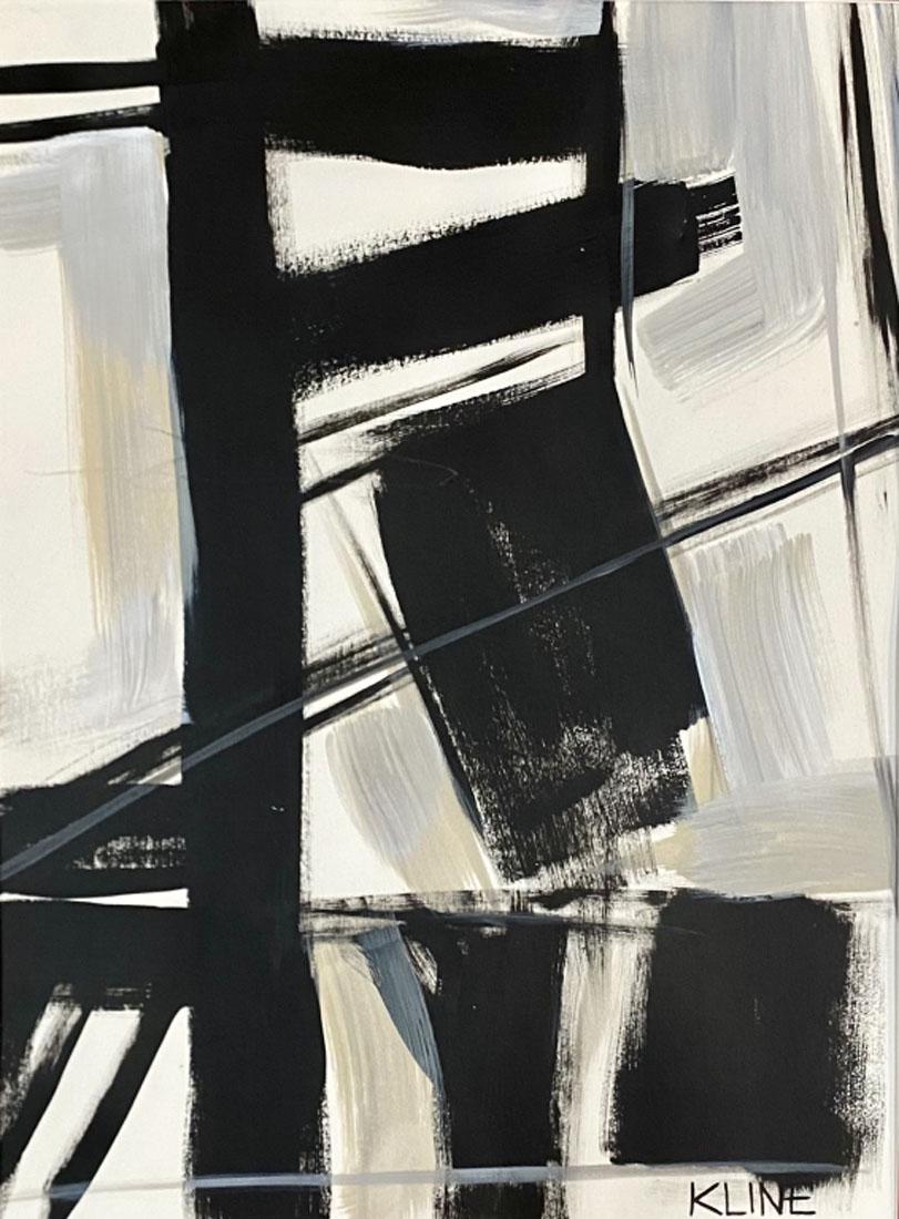 FRANZ KLINE (1910-1962) ABSTRACT OIL ON PAPER (1 of 3)