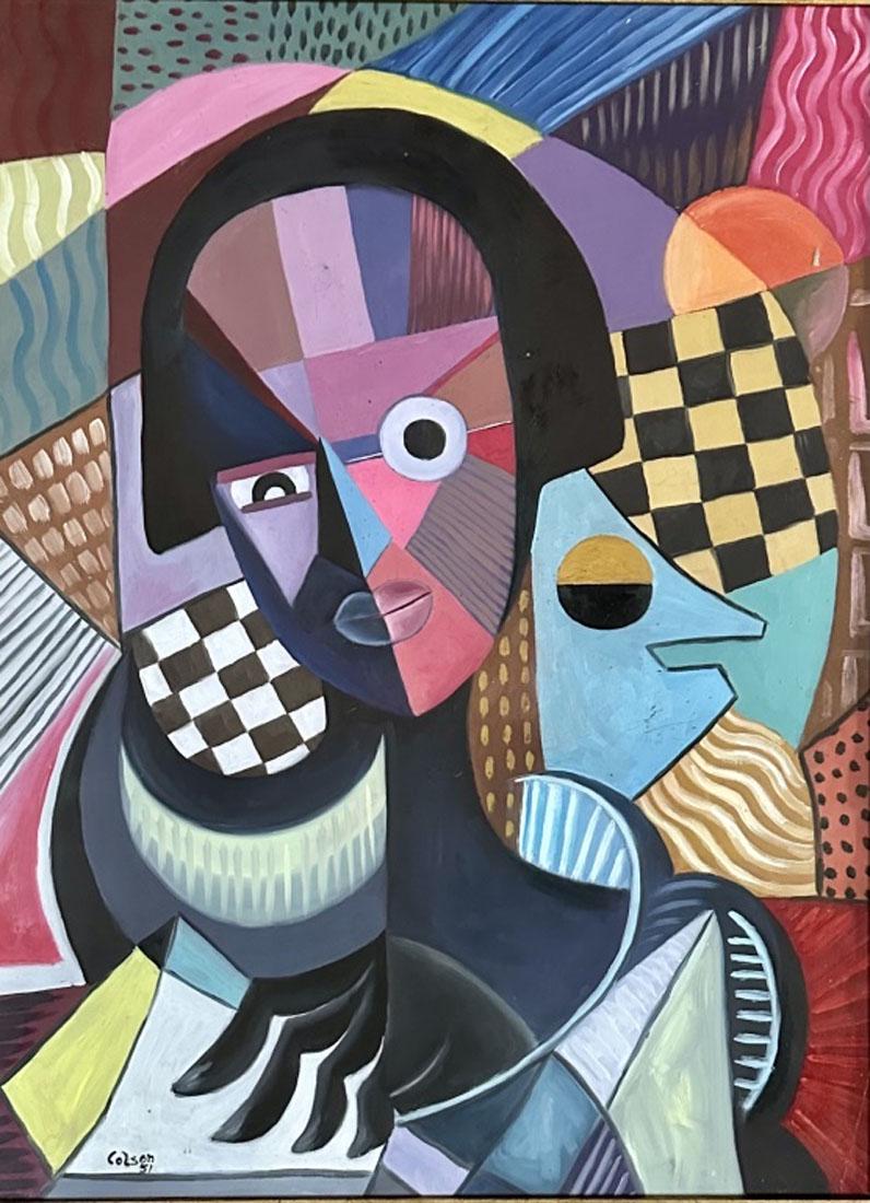 JAIME COLSON (1901-1975) OIL ON BOARD ABSTRACT (1 of 4)