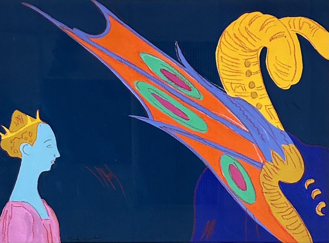 ANDY WARHOL (1928-1987) MIXED MEDIA ON PAPER: Attributed to Andy Warhol, no coa, private collection, medium: mixed media measurements: 32"hx42"w framed, mint condition Biography: Warhol's early career was dedicated to commercial and advertising a