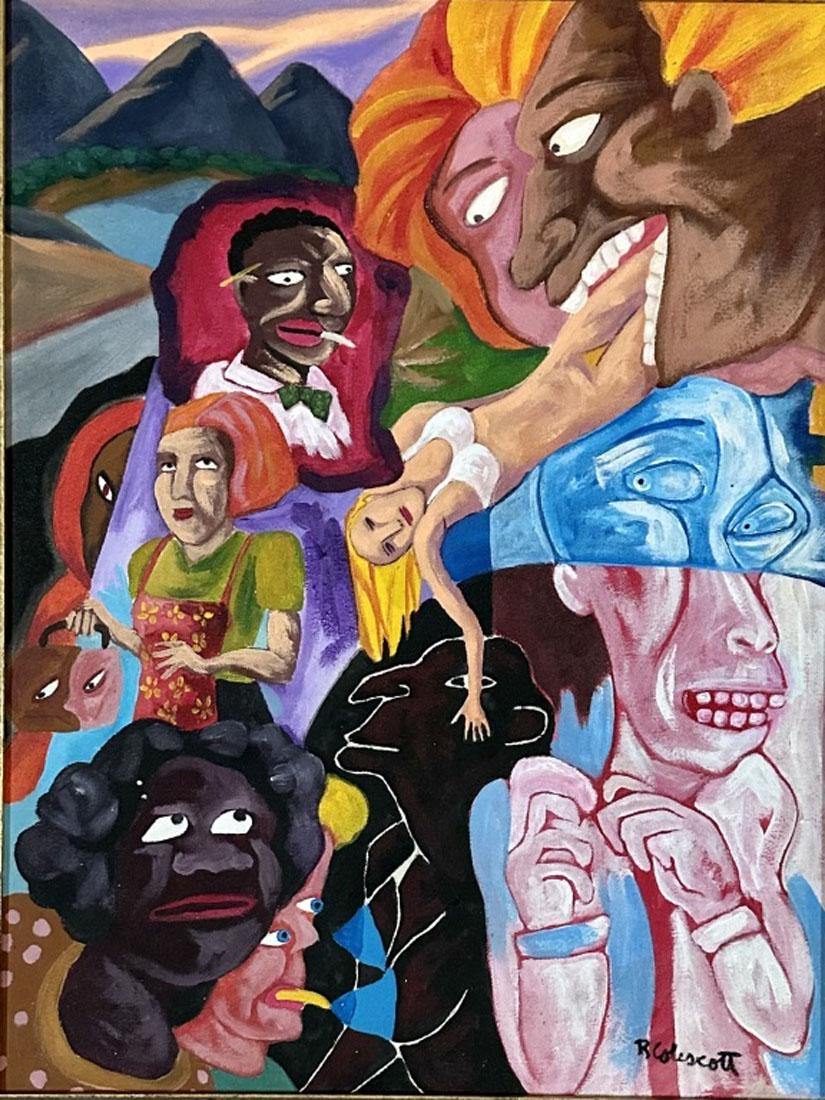 ROBERT COLESCOTT OIL ON CANVAS (AMERICAN) (1 of 4)