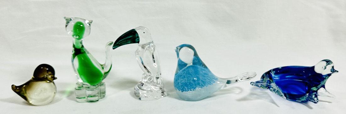 BEAUTIFUL LOT OF ASSORTED ART GLASS ANIMALS (1 of 1)