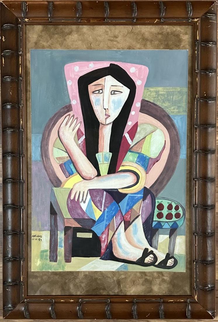 MAURO MALANG SANTOS OIL ON PAPER FIGURATIVE (1 of 3)