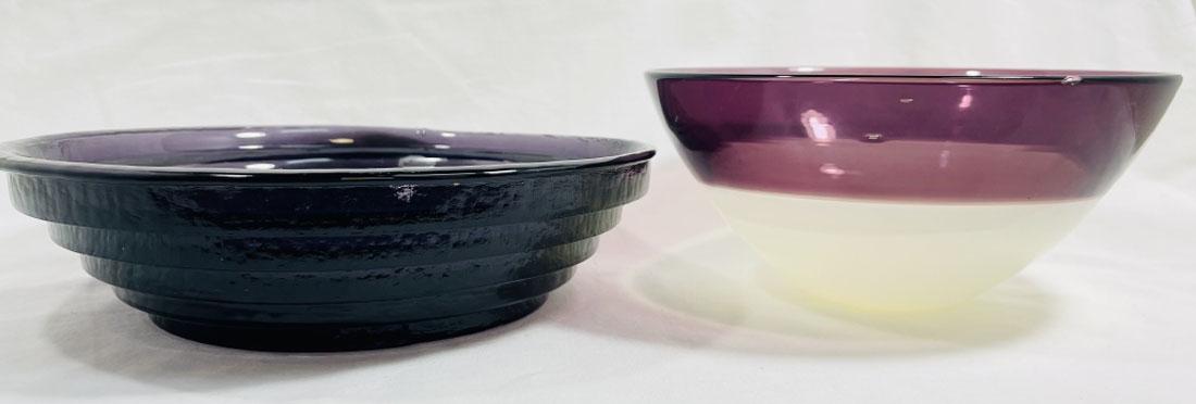 BEAUTIFUL BLENKO PURPLE BOWL AND GLASS BOWL (1 of 1)