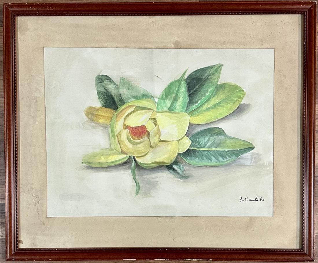 BARKLEY L. HENDRICKS WATERCOLOR PAINTING: Attributed to Barkley L. Hendricks, no coa, private collection, medium: watercolor measurements: 29"HX35"W framed, mint condition Biography: Barkley L. Hendricks, a contemporary American painter who m