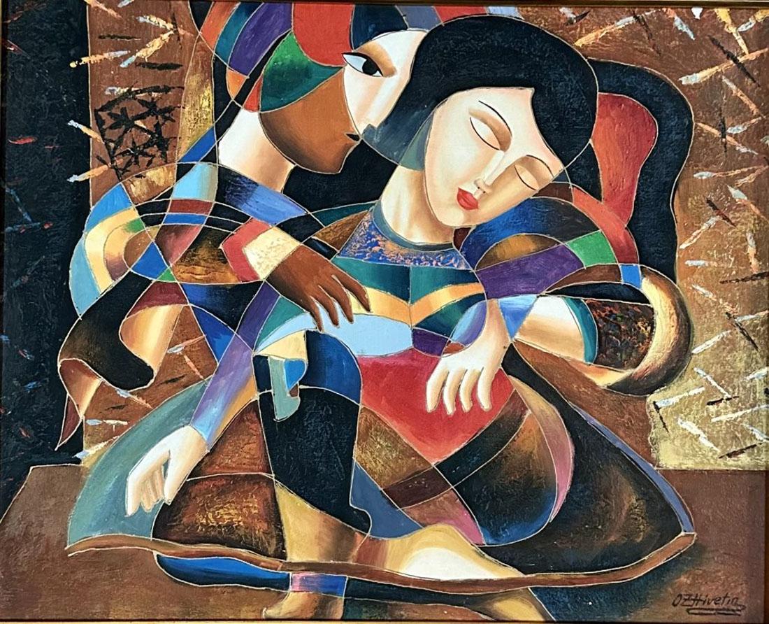 OLEG ZHIVETIN OIL ON CANVAS ABSTRACT (B. 1964) (1 of 3)