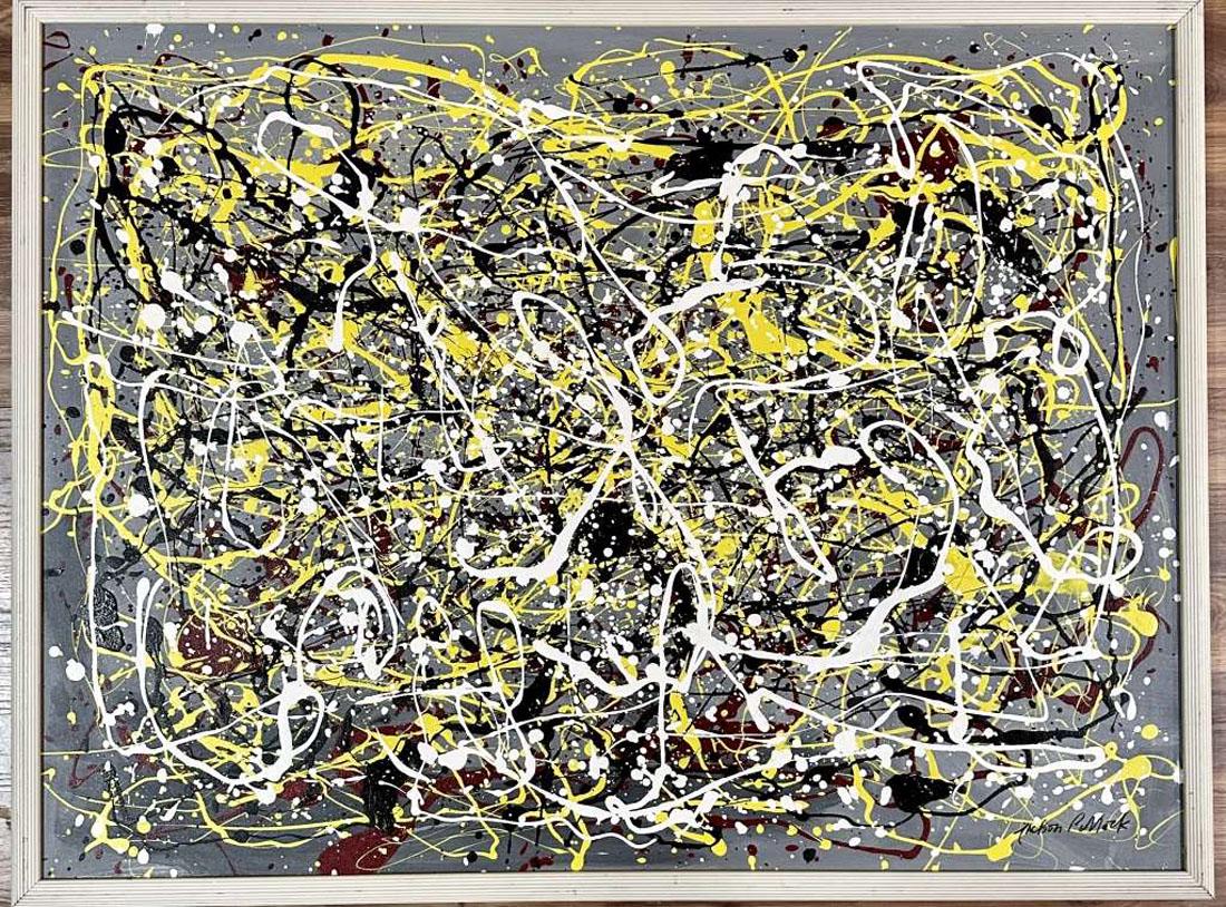 JACKSON POLLOCK OIL ABSTRACT PAINTING (1 of 3)