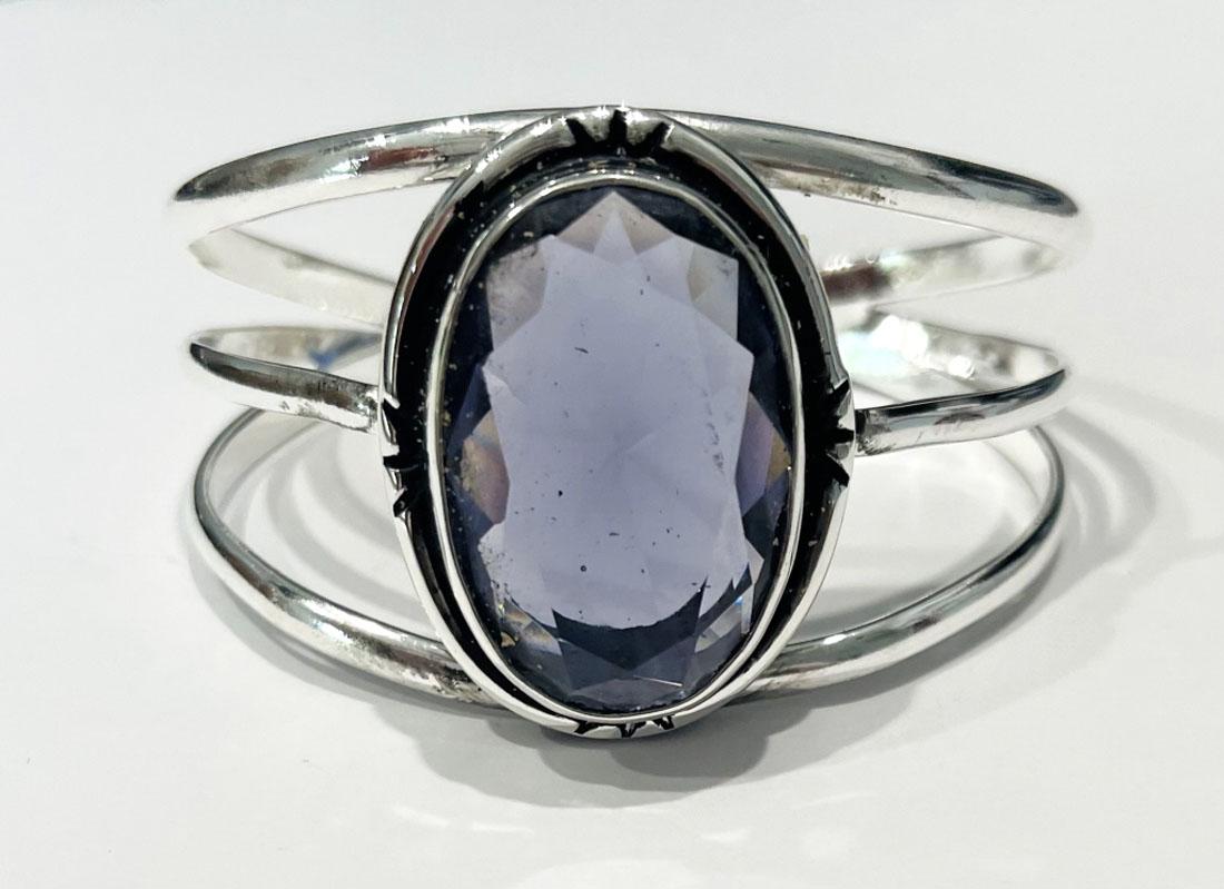 12CT LAVENDER AMETHYST QUARTZ STERLING BRACELET (1 of 1)