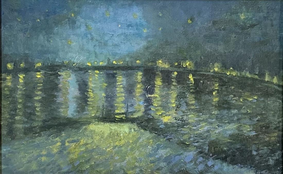 VINCENT VAN GOGH (1853-1890) OIL ON CANVAS: Reproduction, Attributed to Vincent Van Gogh, no coa, private collection, medium: oil on canvas, measurements: 18"wx24"h framed, mint condition Biography: Vincent Willem van Gogh was a Dutch Post-Impr