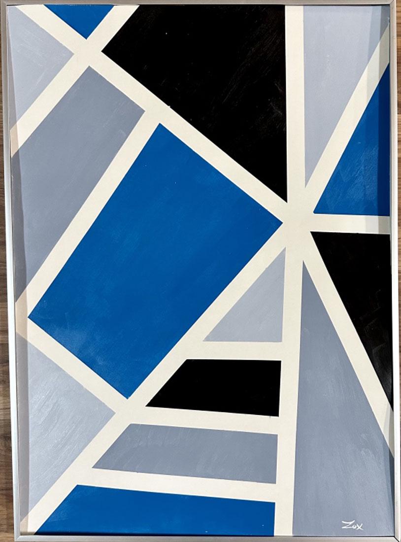 LARRY ZOX ABSTRACT OIL ON BOARD (1937-2006) (1 of 2)