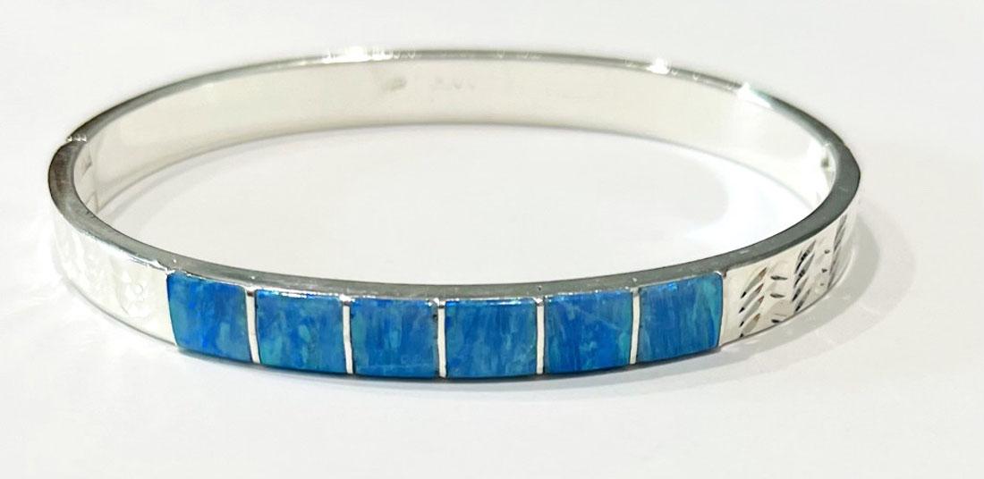 BRILLIANT FIRE OPAL MEXICAN STERLING BRACELET (1 of 1)