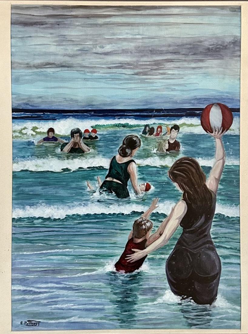 EDWARD HENRY POTTHAST OIL ON PAPER (1857-1927): Attributed to Edward Henry Potthast, no coa, private collection, medium: oil measurements: 31"wx36"h framed, mint condition Biography: Edward Henry Potthast was an American Impressionist painter. He i