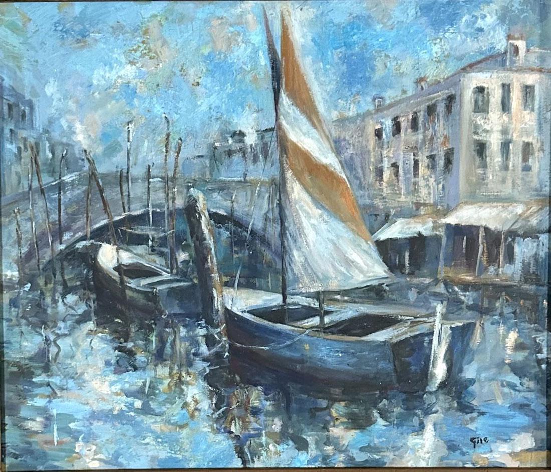 SELDEN CONNOR GILE (1877-1947) OIL ON BOARD: Attributed to Selden Connor Gile, no coa, private collection, medium: oil, measurements: 25"HX29"W framed, mint condition Biography:Selden Connor Gile was an American painter who was mainly active in 