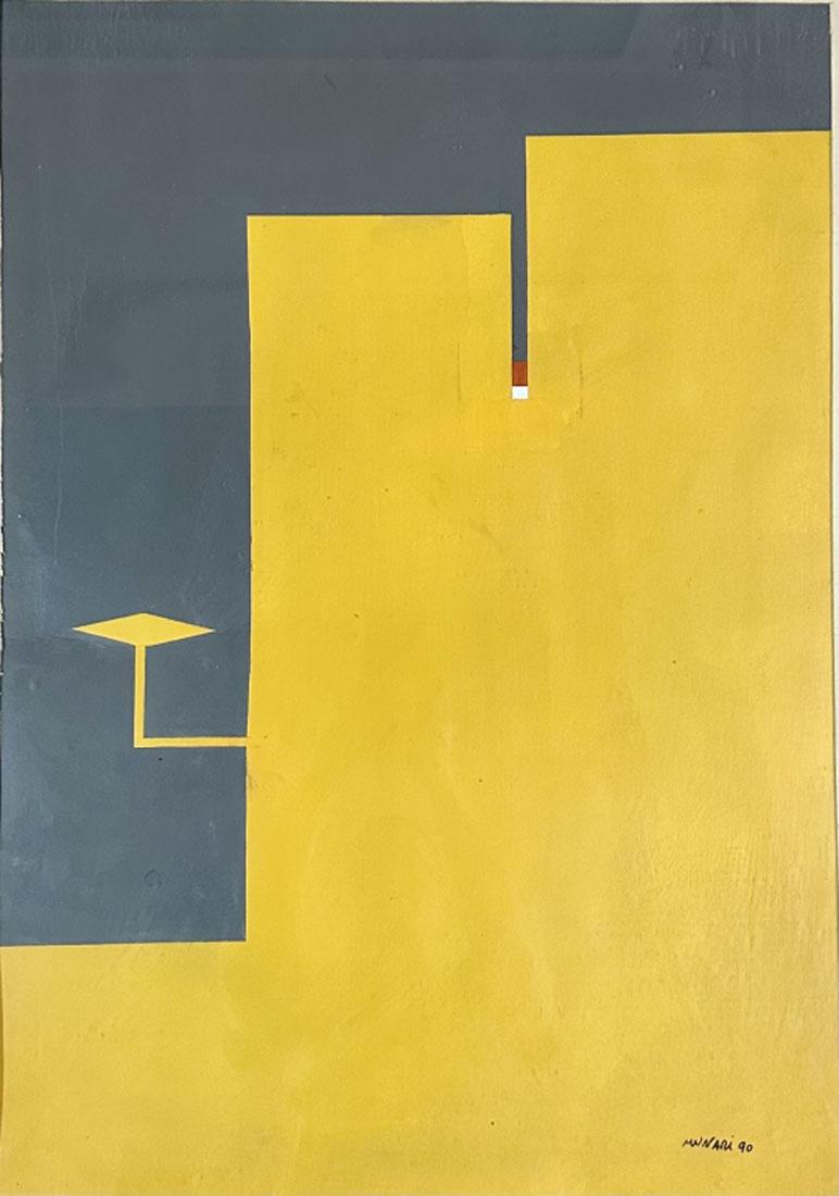 BRUNO MUNARI (1907-1998) ACRYLIC ON BOARD: Attributed to Bruno Munari, no coa, private collection, medium: acrylic, measurements: 35"WX43"H framed, mint condition,very heavy Biography:Bruno Munari (October 24, 1907 in Milan â€“ September
