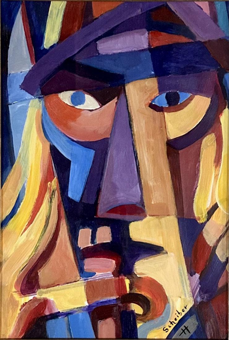 HUGO SCHEIBER (1873-1950) OIL ON PAPER: Attributed to Hugo Scheiber, no coa, private collection, medium: oil, measurements: 22"WX28"H framed, mint condition, Biography:HugÃ³ Scheiber was a Hungarian modernist painter. HugÃ³ Scheiber was