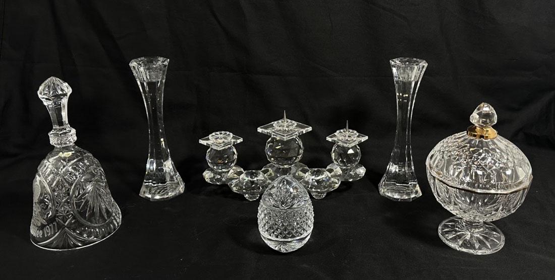 STUNNING LOT OF ASSORTED COLLECTIBLE CRYSTAL: 3-7" EACH GOOD CONDITION