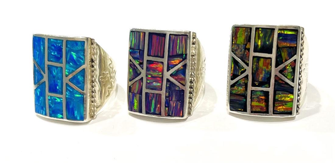 SPARKLING 950 MEXICAN STERLING FIRE OPAL RINGS (1 of 1)
