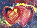 PETER MAX OIL ON CANVAS HEART PAINTING (B.1937)
