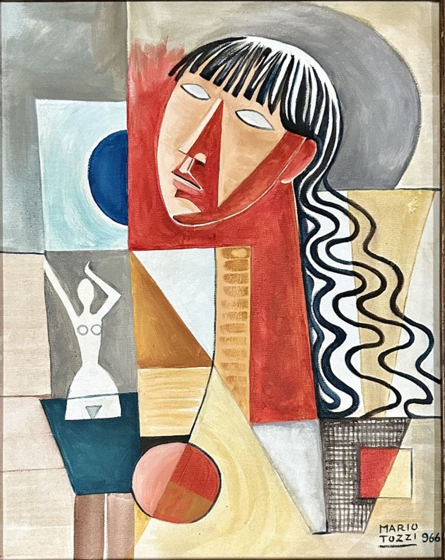 MARIO TOZZI OIL ON CANVAS ABSTRACT (1 of 3)