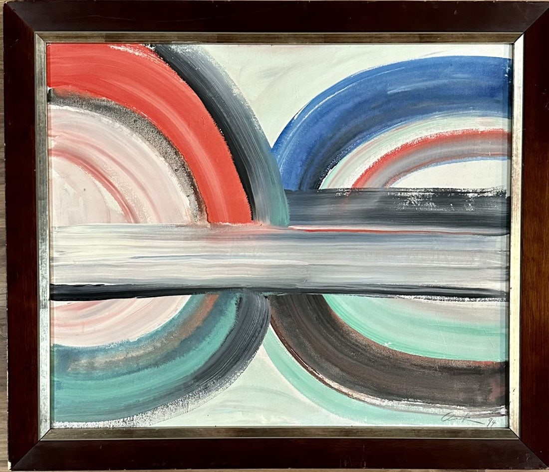 ED CLARK ABSTRACT OIL ON CANVAS (1926-2019) (1 of 4)