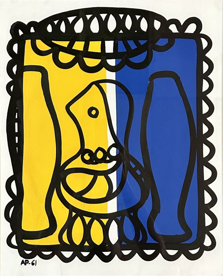 AMELIA PALEAZ (1896-1968) OIL ON PAPER ABSTRACT: Attributed to Amelia Paleaz, no coa, private collection, medium: oil measurements: 24"wx29"h framed, mint condition Biography: Amelia PelÃ¡ez del Casal was an important Cuban painter of the Avant-ga